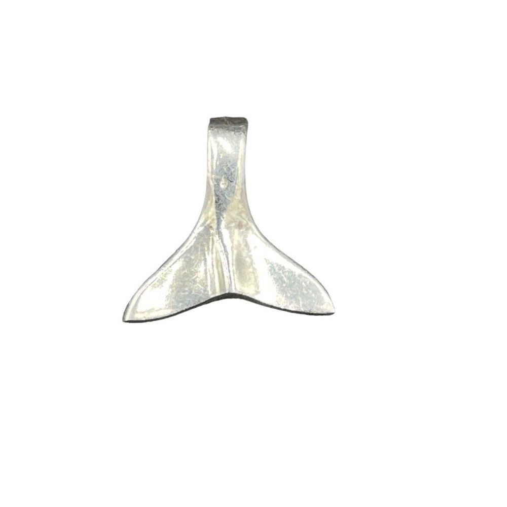 Vintage Sterling Silver Whale Tale Pendant jewelry Beach Surf  .5”